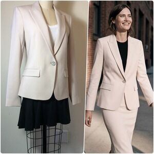 NWT Theory Women's Gabe B 2 Urban Blazer Champagne Pink Stretch Wool Size 4 $395